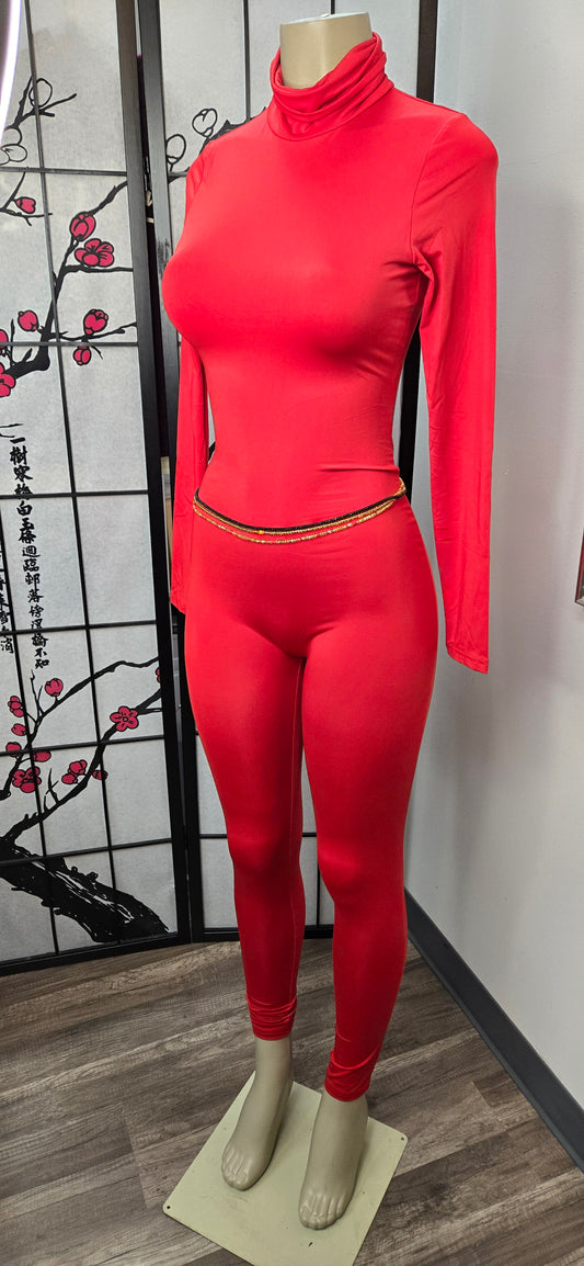 "Hot Red" :Jumpsuit